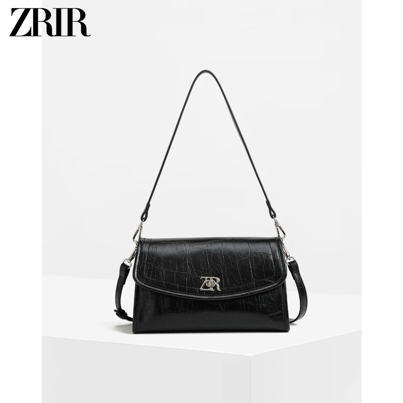 【工厂直销】ZRIR/轻奢百搭时尚方包手提斜挎包Z-3127黑