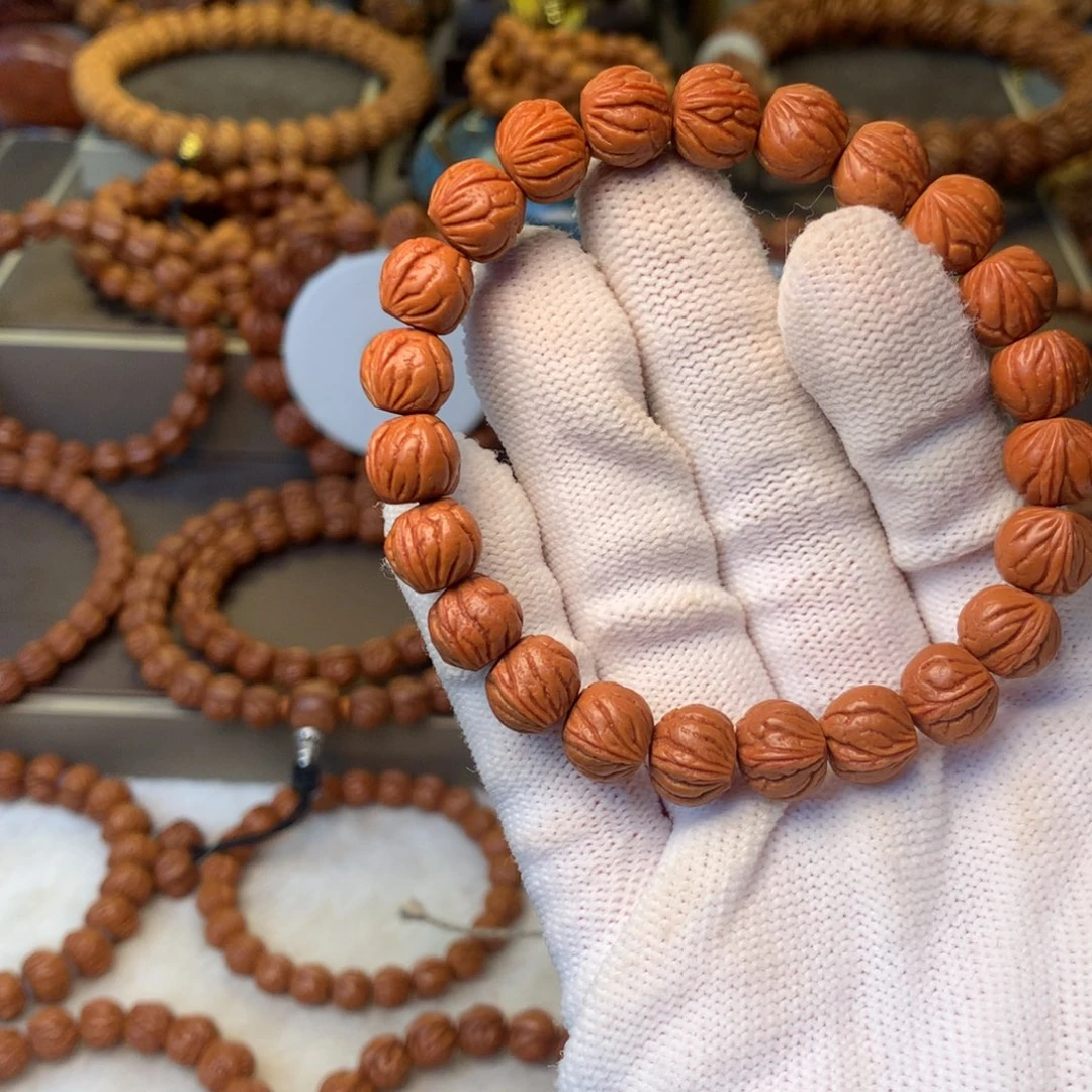 秋***风桃核手串秦岭龙纹