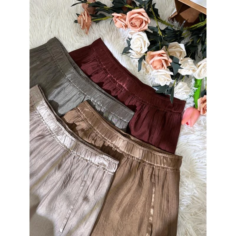 夏季醋酸2025年新款香蕉裤裤子高腰显瘦垂坠气质百搭凉凉裤女款