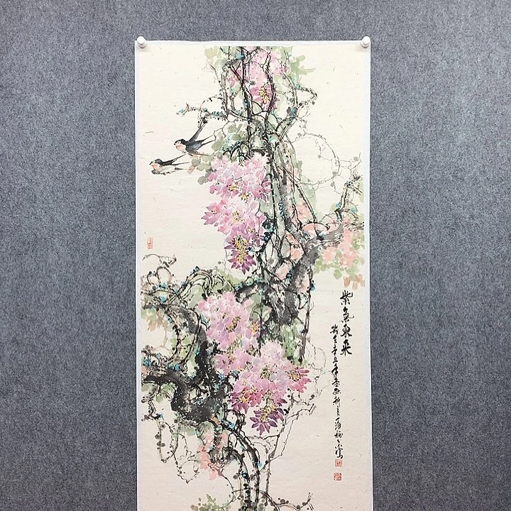 纸本手绘国画作品定制天**伙