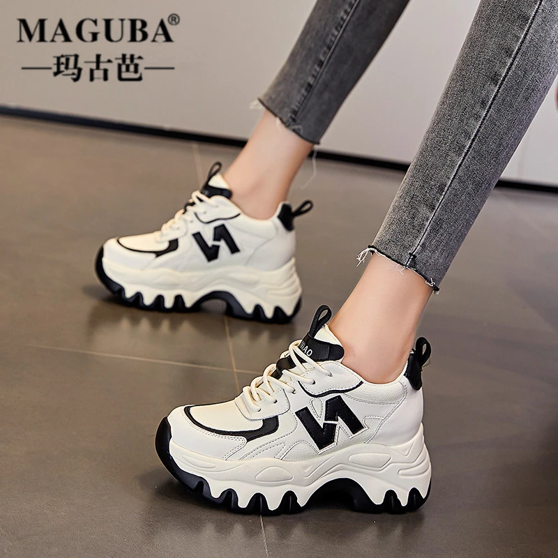 MAGUBA/玛古芭时尚老爹鞋女厚底增高透气舒适秀气潮流百搭休闲鞋