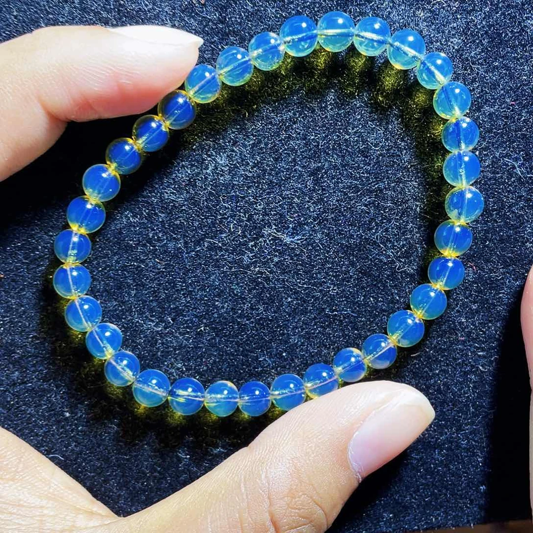 蓝珀裸石未镶嵌小手串