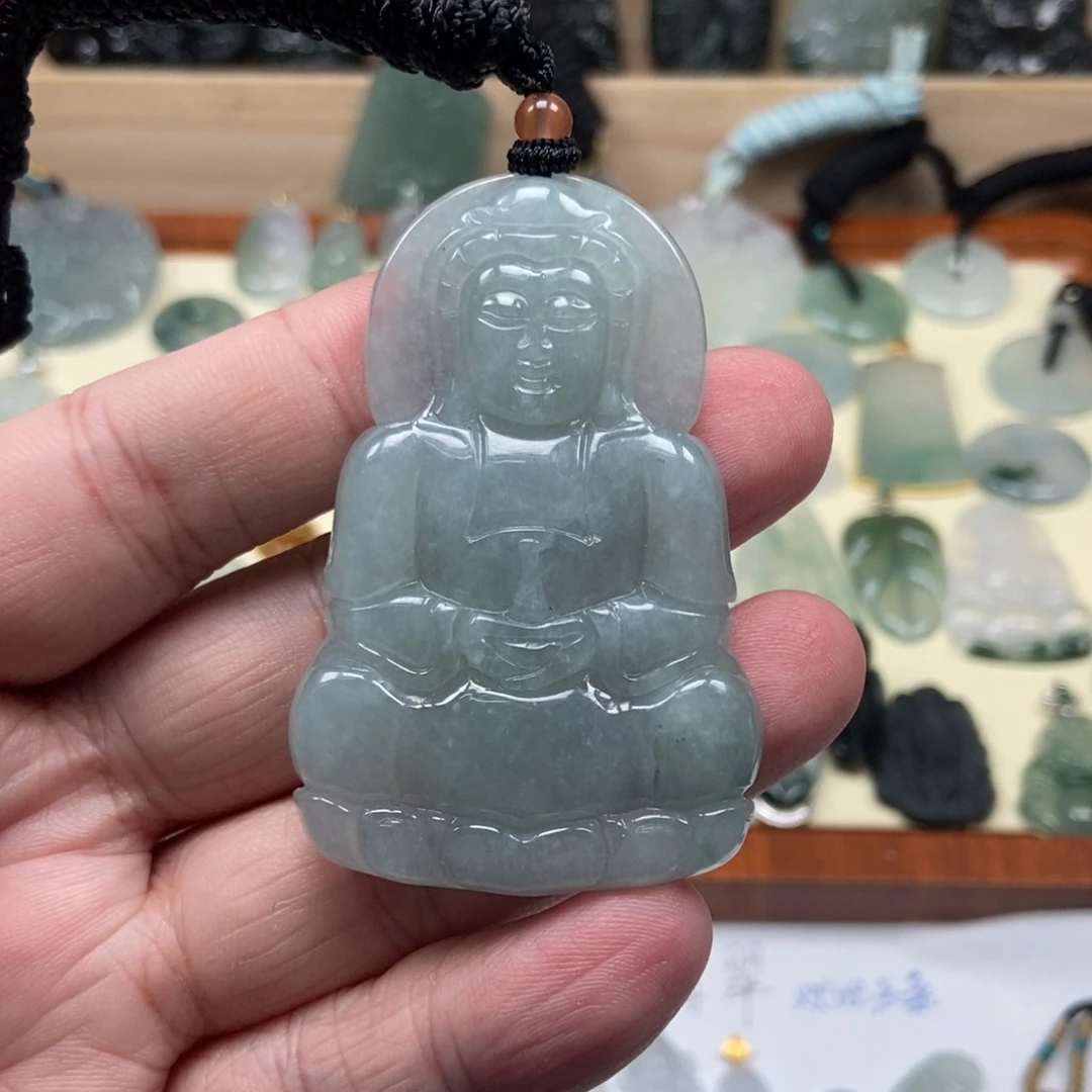 翡翠未镶嵌颈饰正装观音 天然缅甸ａ货翡翠男女礼物高级感