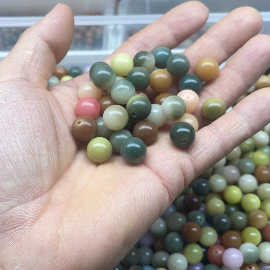 吊坠白玉菩提12粉多宝圆100颗