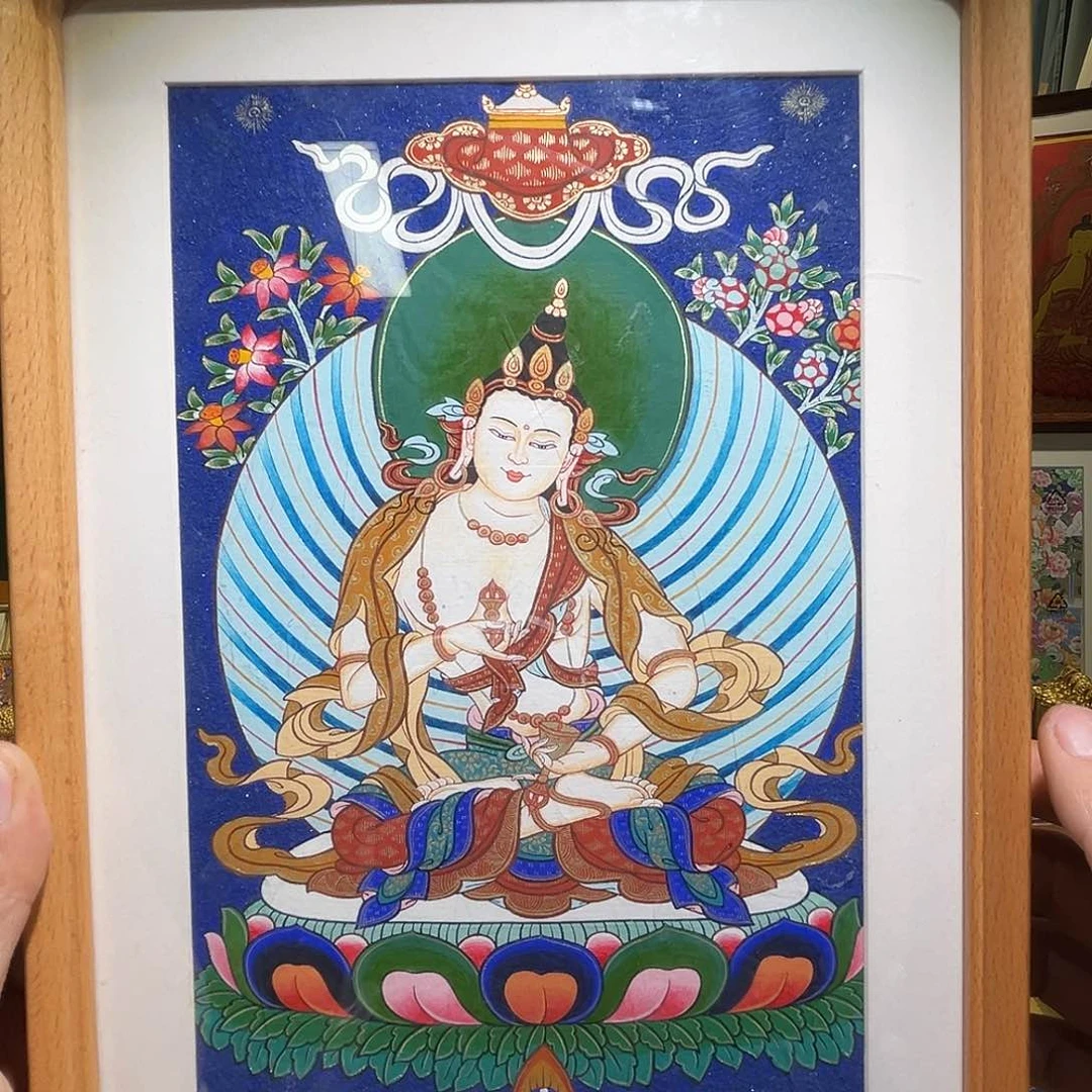 吊坠青海热贡纯手绘金刚萨垛桌摆