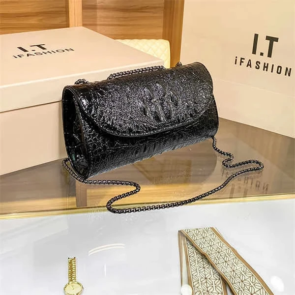 【宠粉福利】新款时尚潮流百搭气质鳄鱼皮链条单肩斜挎 包CF31