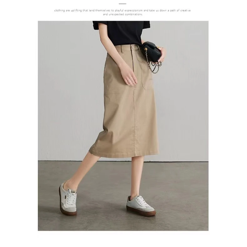 G4112高档女装大码2025春秋新款时尚高腰休闲a字裙半身裙