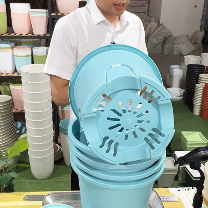 圆形控根口21高21蓝色带托5只