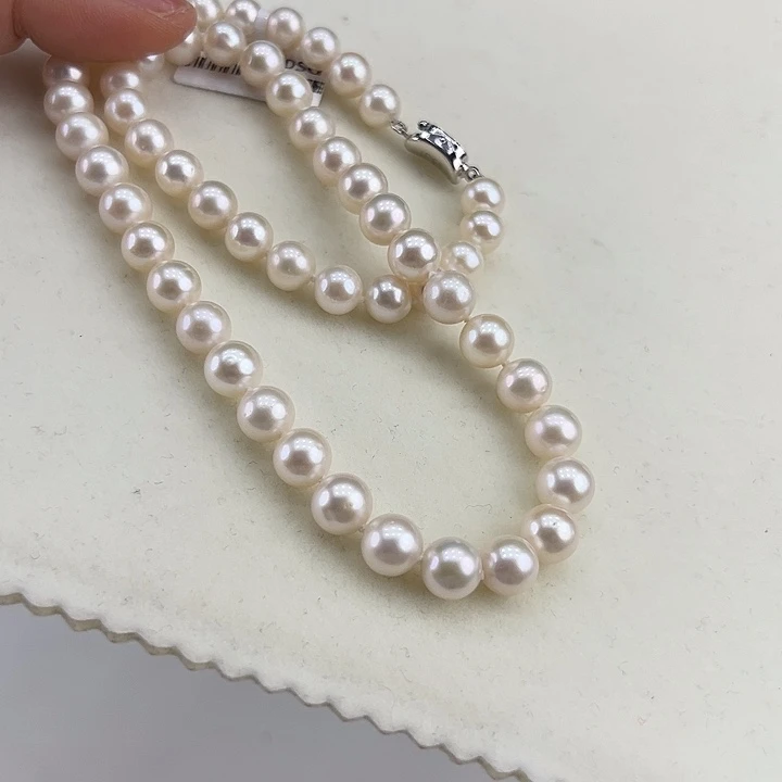 淡水珍珠银S925镶嵌颈饰➕8高品极光炫彩