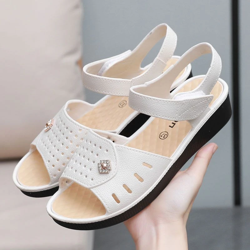 夏季凉鞋女士新款时尚外穿平底凉拖鞋居家外出厚底增高小个子凉鞋