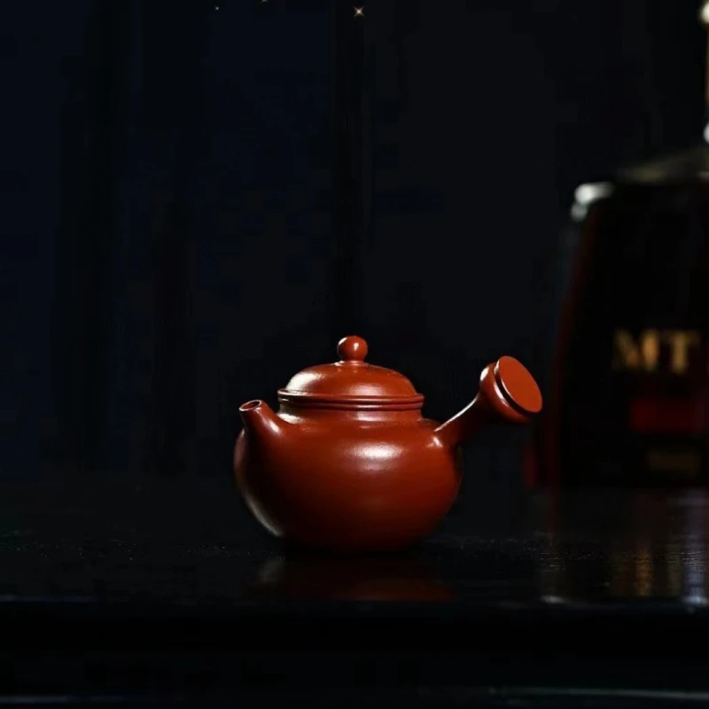 侧把壶宜兴紫砂壶赵庄竹泥小品壶创意茶壶小容量功夫茶具120cc