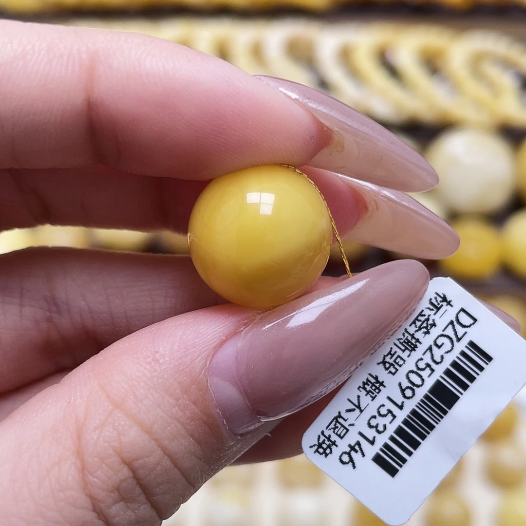 琥珀未镶嵌裸石15mm圆珠