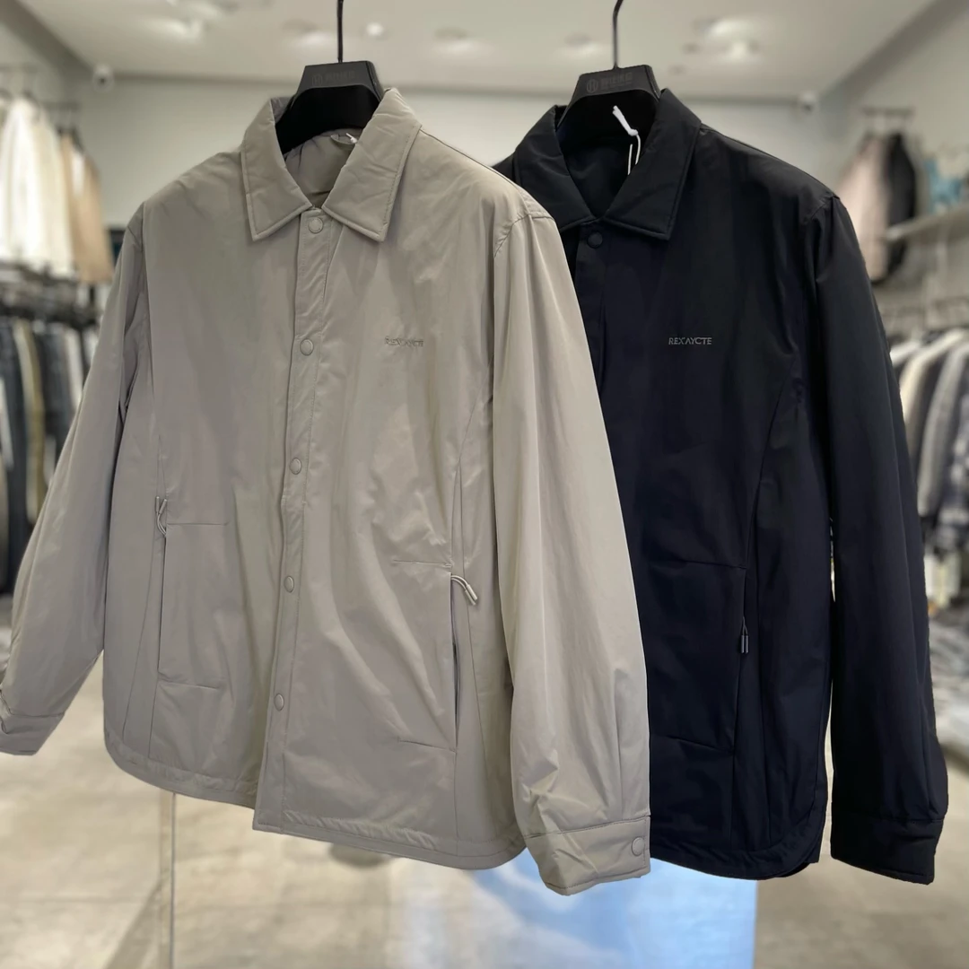 秋冬新款男士时尚休闲简约百搭翻领高品质棉衣轻便保暖有型9707