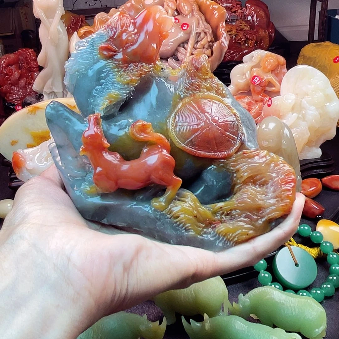 明***末寿山石手艺人雕刻工艺