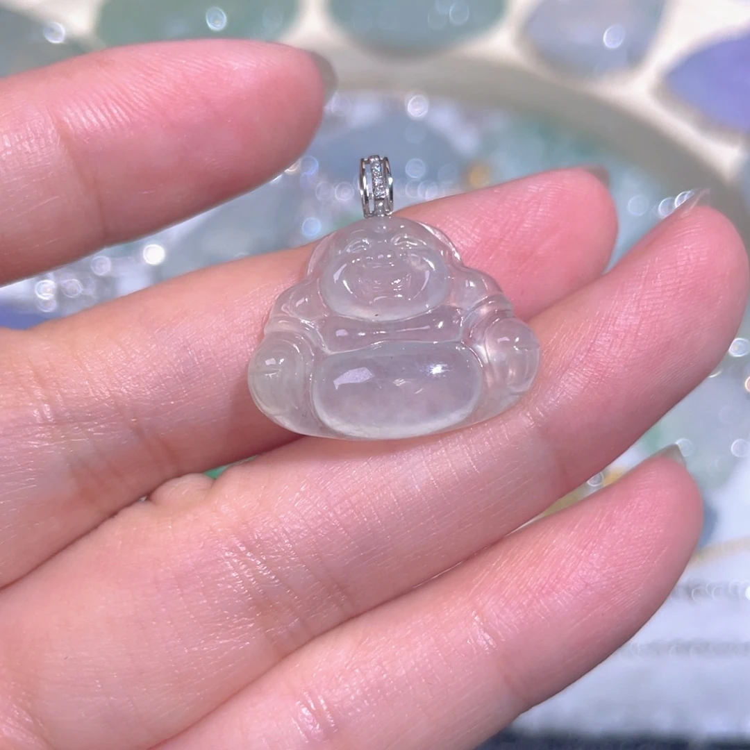 颈饰18K金镶嵌翡翠翡翠