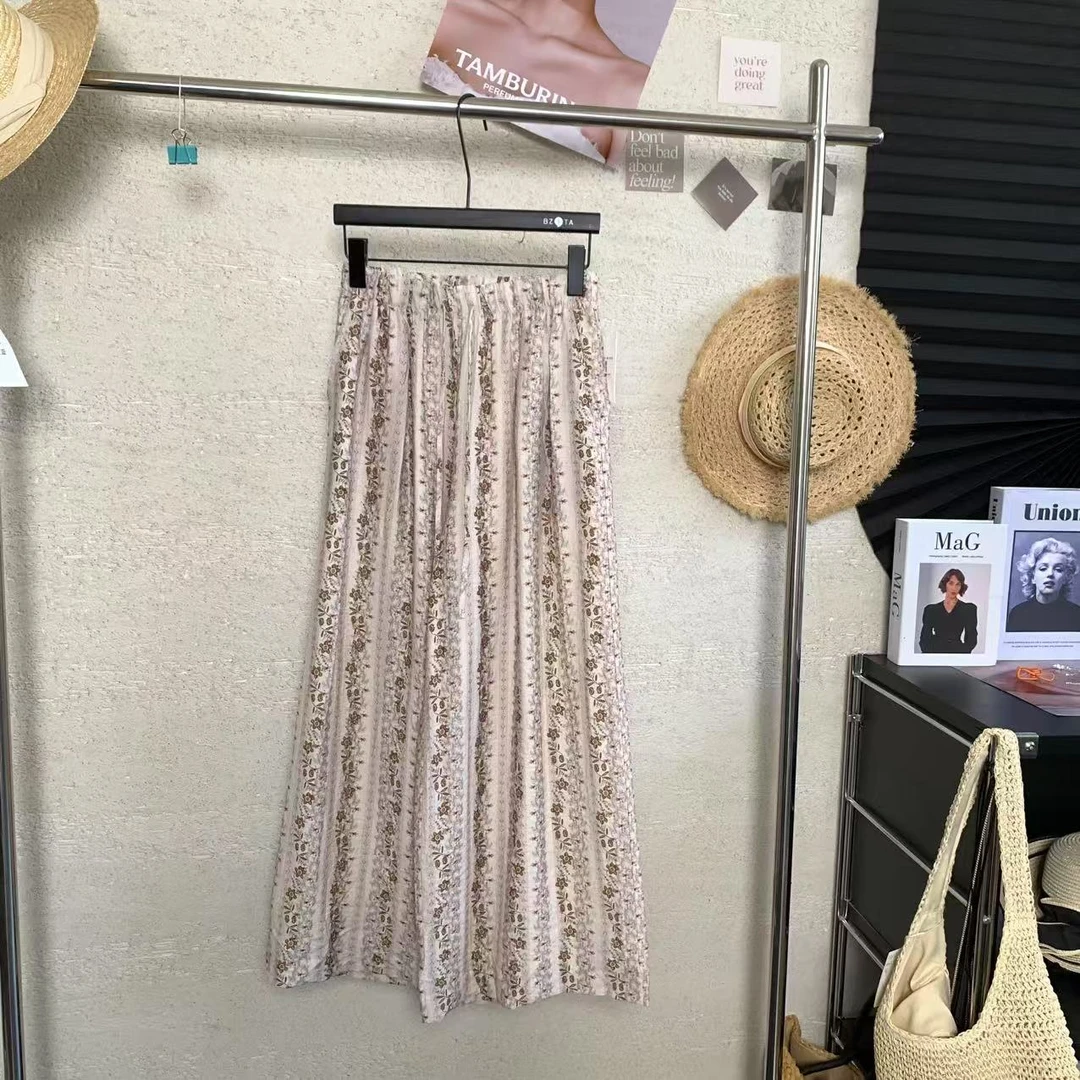 『雨美 Show』1750碎花直筒裤小码