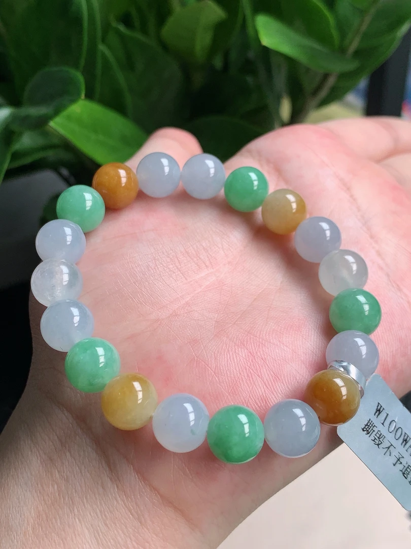 天然A货翡翠，冰润多宝珠子手链10mm0420时尚百搭精美气质小清新