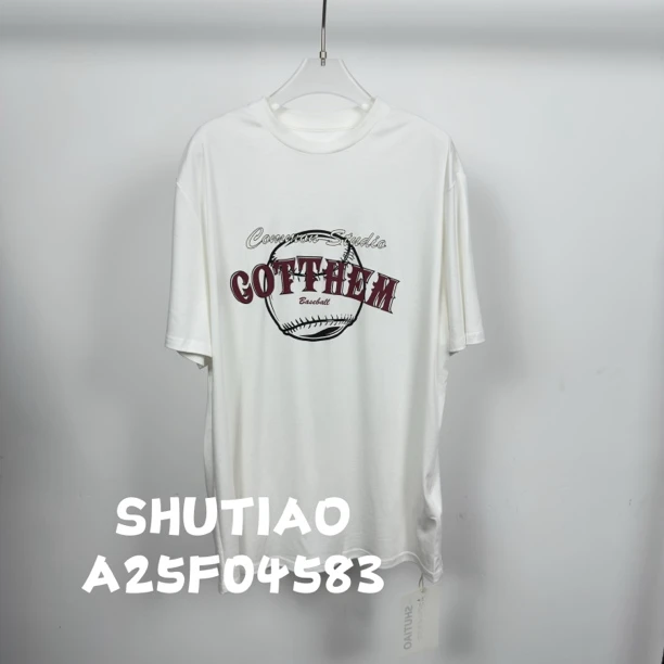 【SHUTIAO】2025夏季：新款小众设计款T恤A25F04583
