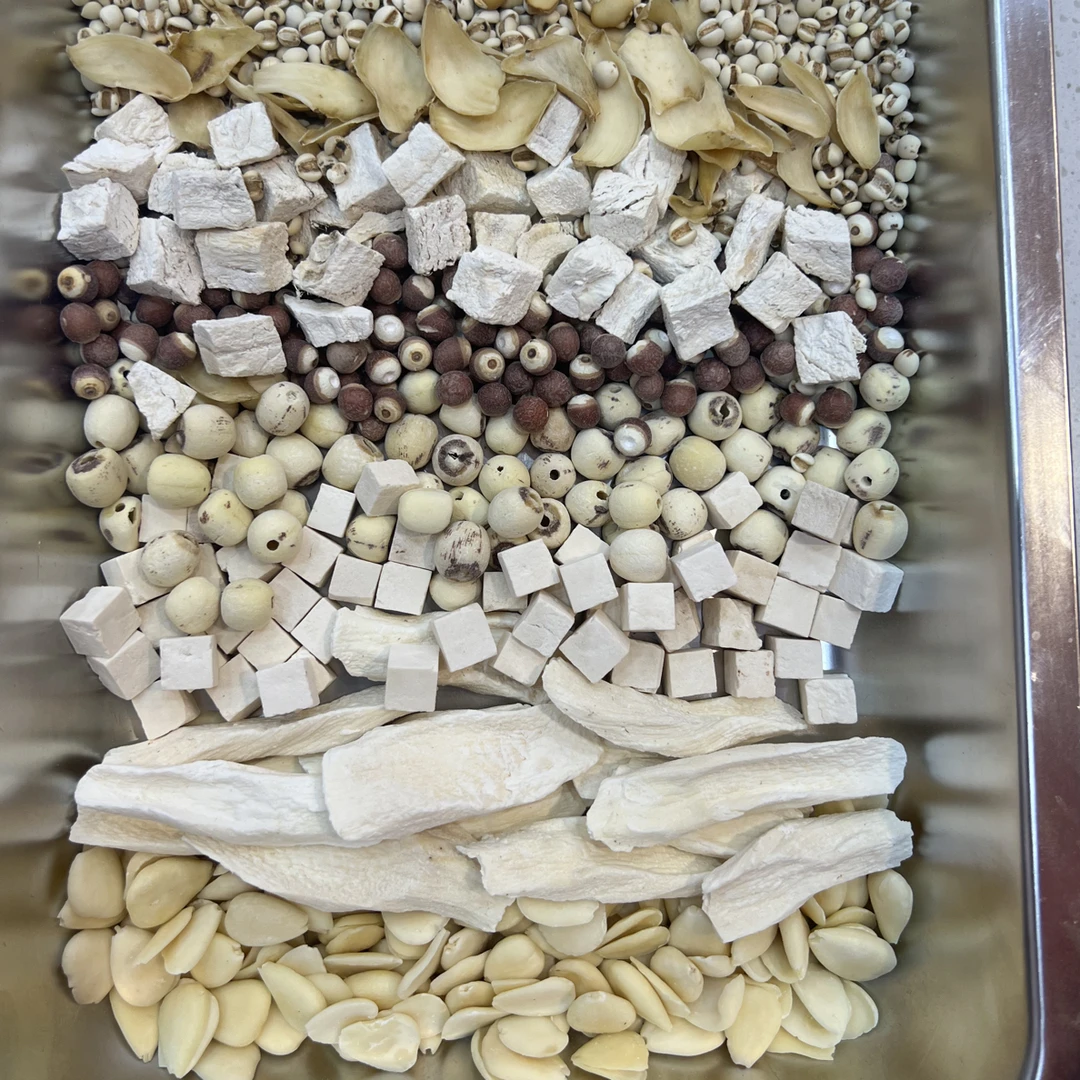 现磨（九宝粉）以白养白，杏仁山药茯苓莲子百合芡实白扁豆葛根薏米