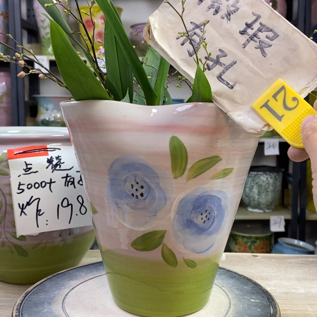 景德镇手工手绘陶瓷花盆