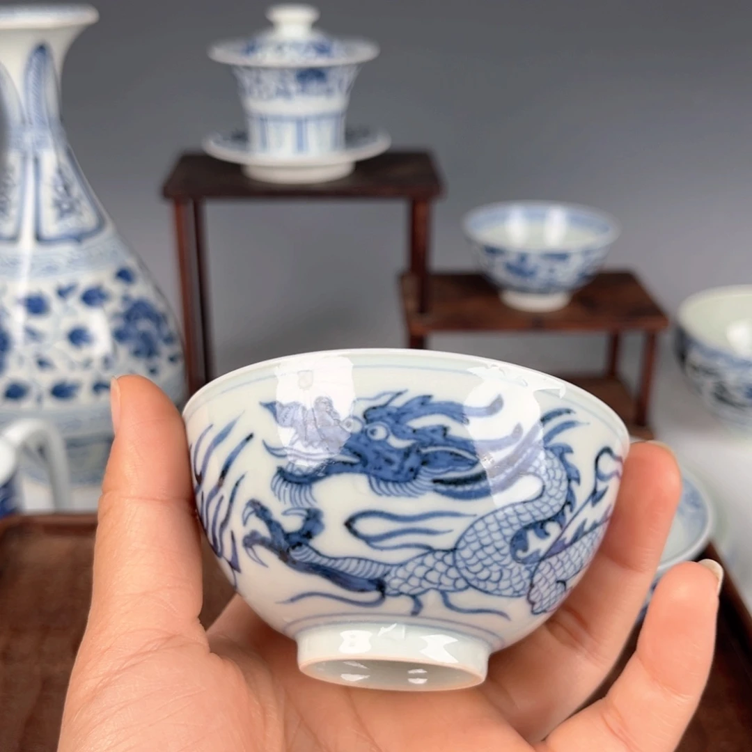 青花特价龙纹杯子杯子