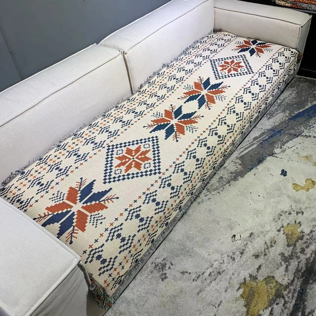 【波西米亚】90*240含花边 民族风沙发巾 多功能防滑沙发垫 三人