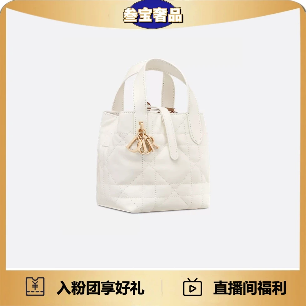 未使用 DIOR/迪奥 Toujours竖版白色土著mini