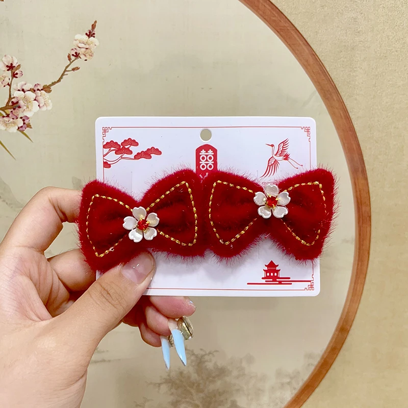 XN171 儿童新年发夹女童古风汉服头饰女孩国风锦鲤发卡宝宝流苏拜