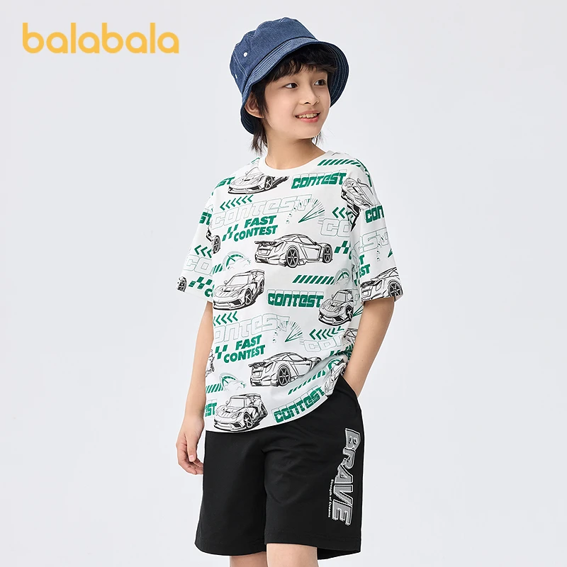 巴拉巴拉童装儿童短袖t恤男童中大童夏装速干纯棉上衣潮酷打底衫