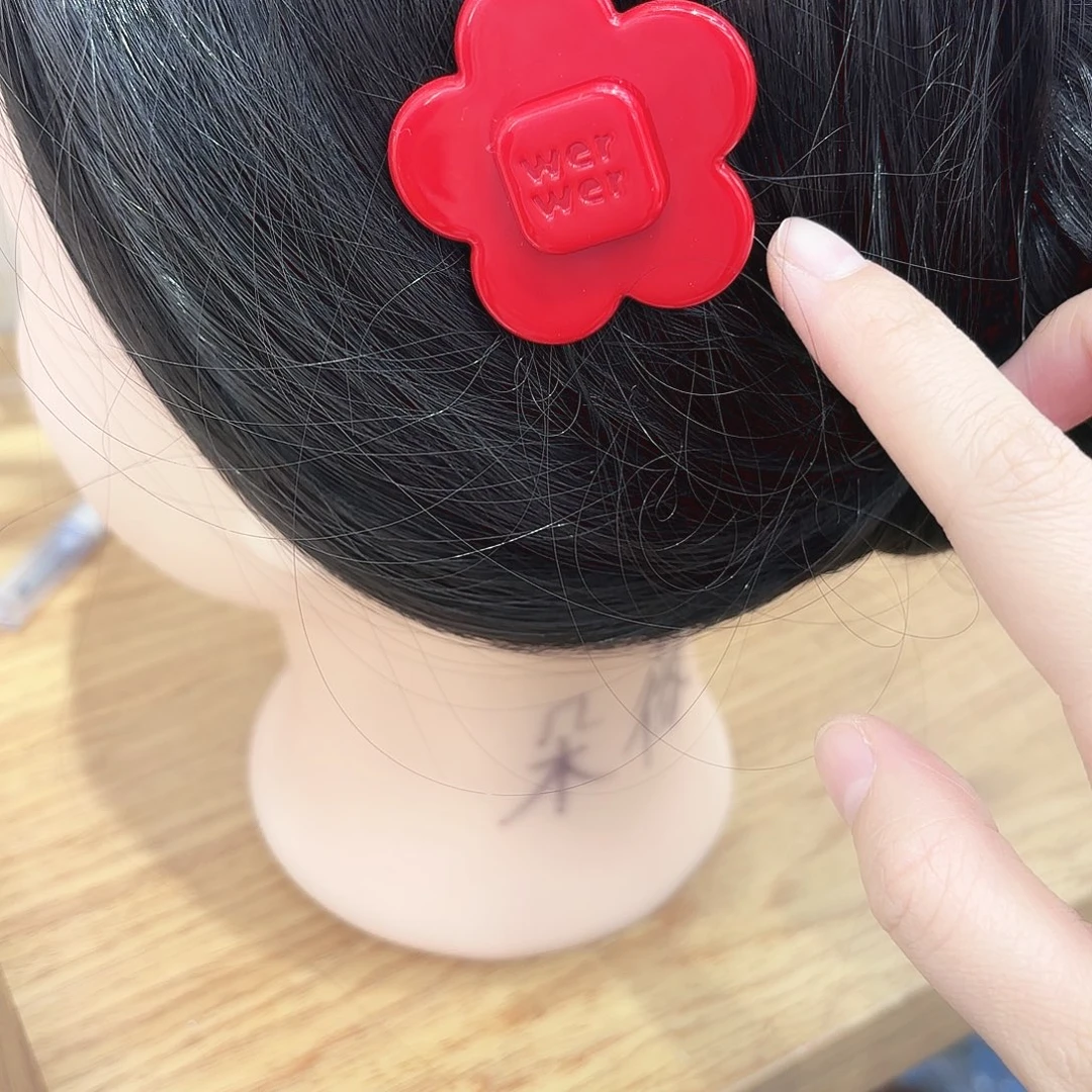 皮质铁合金花朵红色中号