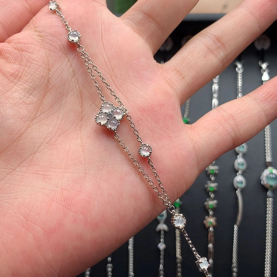 银S925镶嵌手链翡翠大*主8888