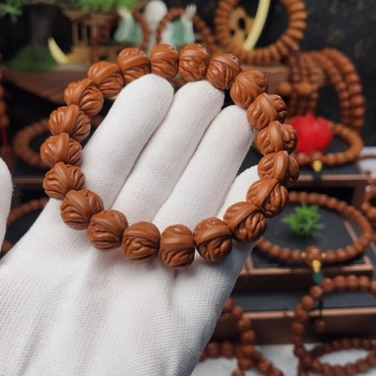 吊坠桃核小**土双脊龙手串15