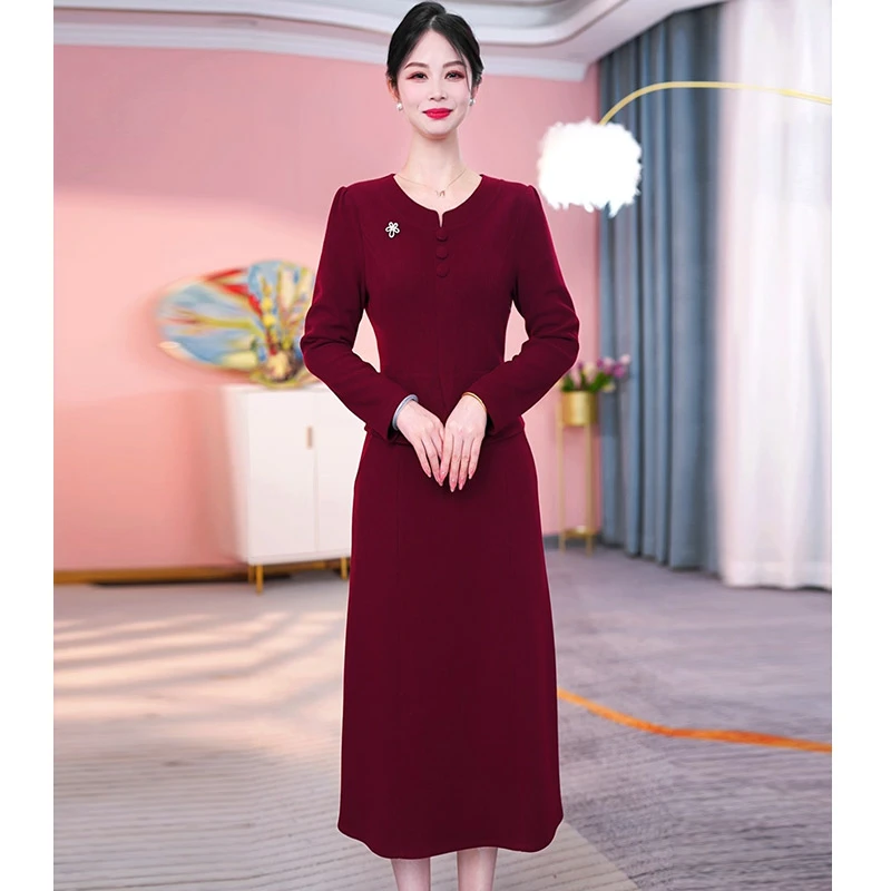 JG-24C205CX 新款2025年春季时尚气质优雅显瘦假两件连衣裙 M-4XL