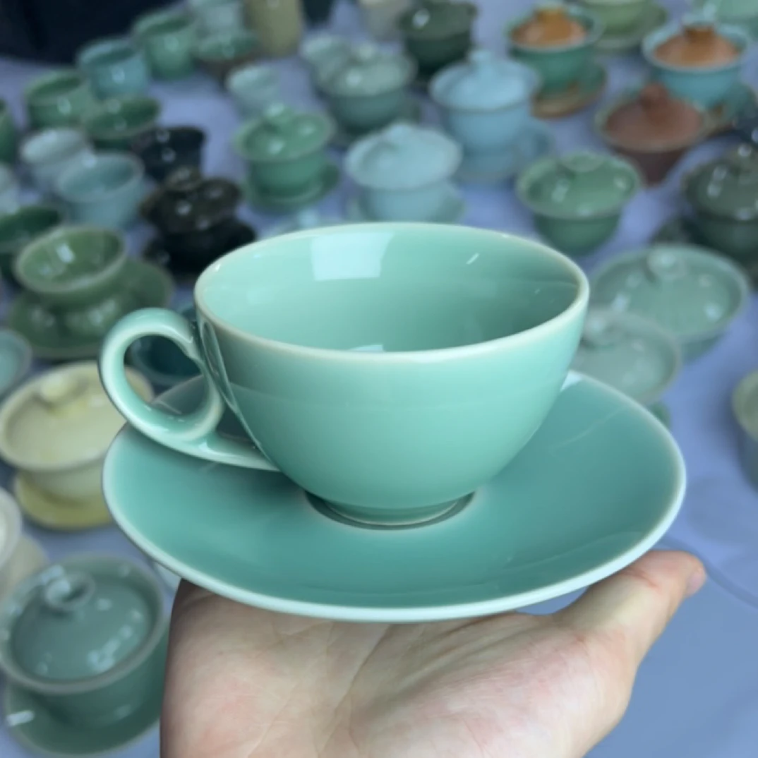 云间青瓷 天青色咖啡杯两件套