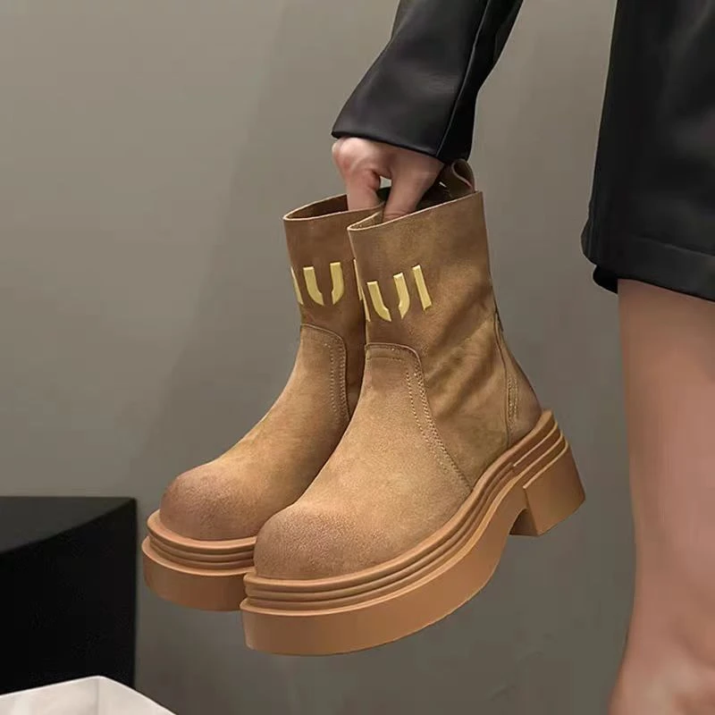 2025秋季时尚百搭短靴女策5E7-0730-1