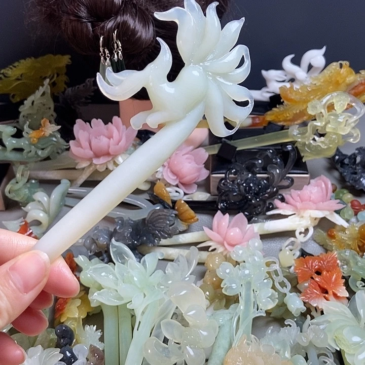 岫玉未镶嵌发簪发簪