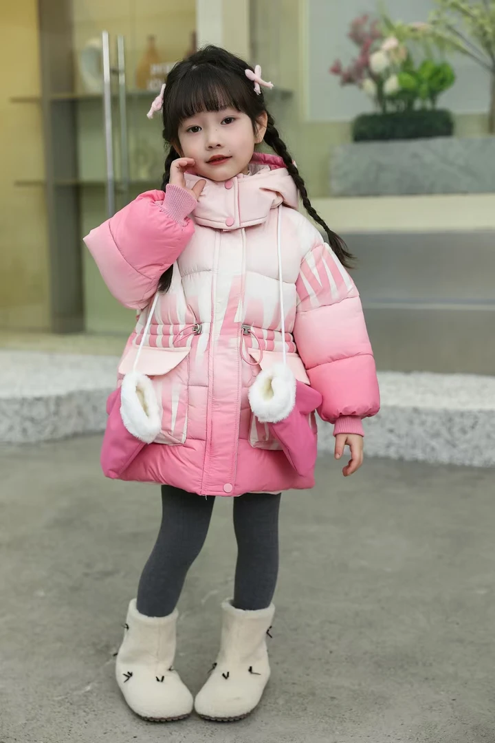 女童加绒加厚棉服，每件送手套