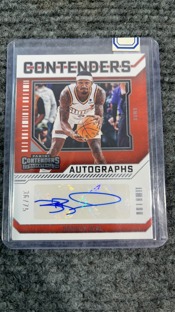 布拉德利比尔 签字 太阳队 75编 球票 正版帕尼尼球星卡