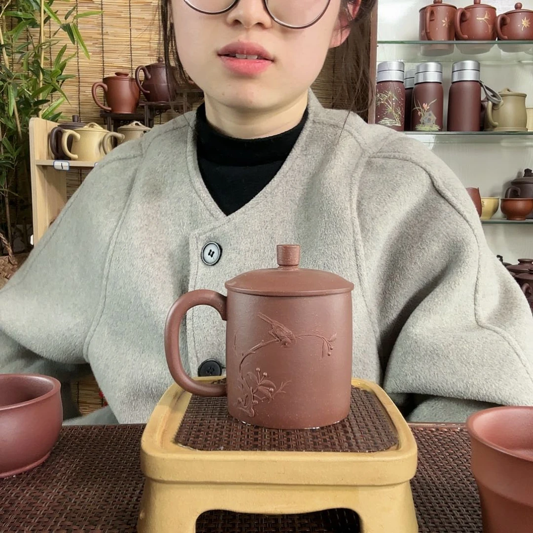 紫砂茶杯话*徐建明小鸟小盖杯180CC