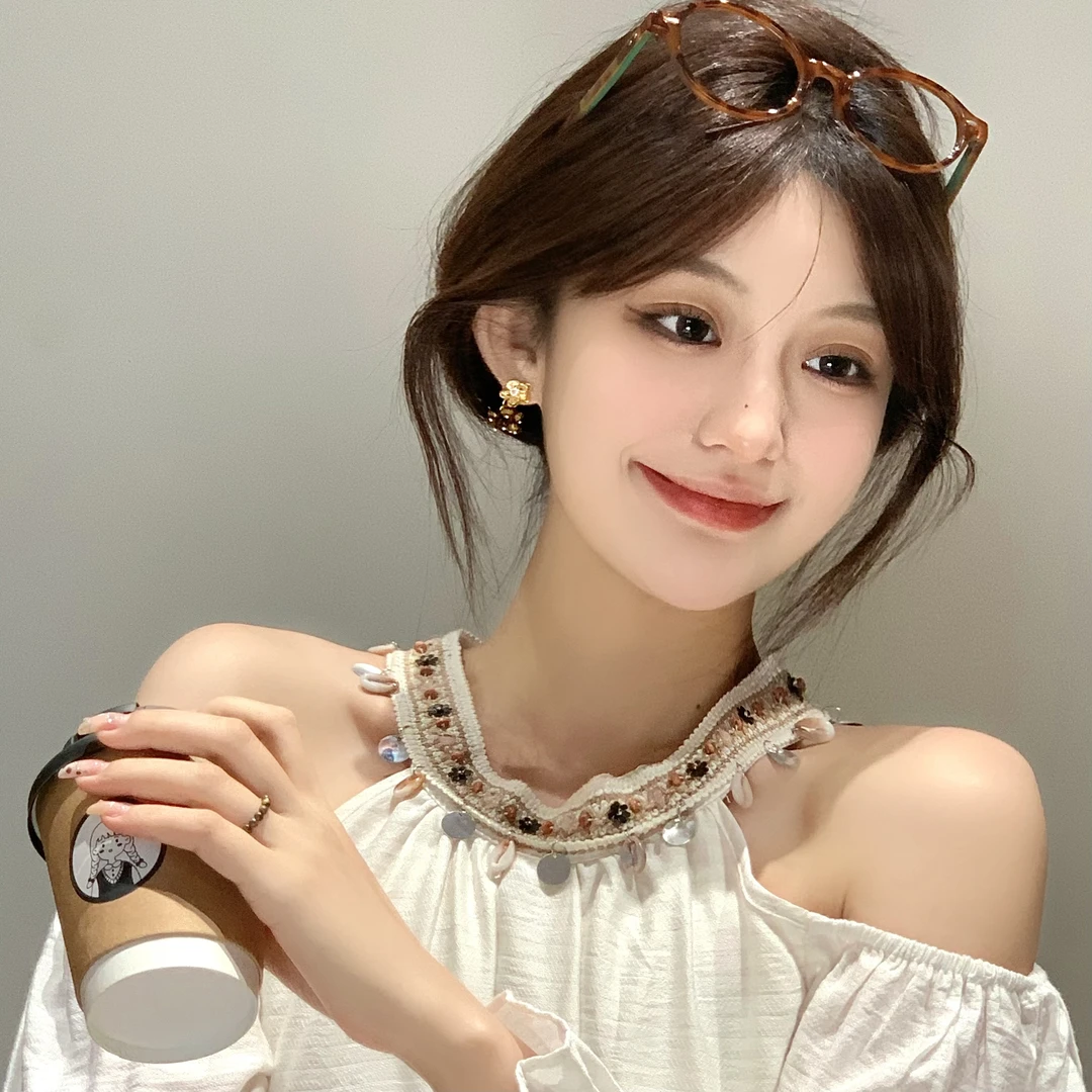 FULL GIRLISH耳环00116金色高级感花朵时尚耳钉耳饰