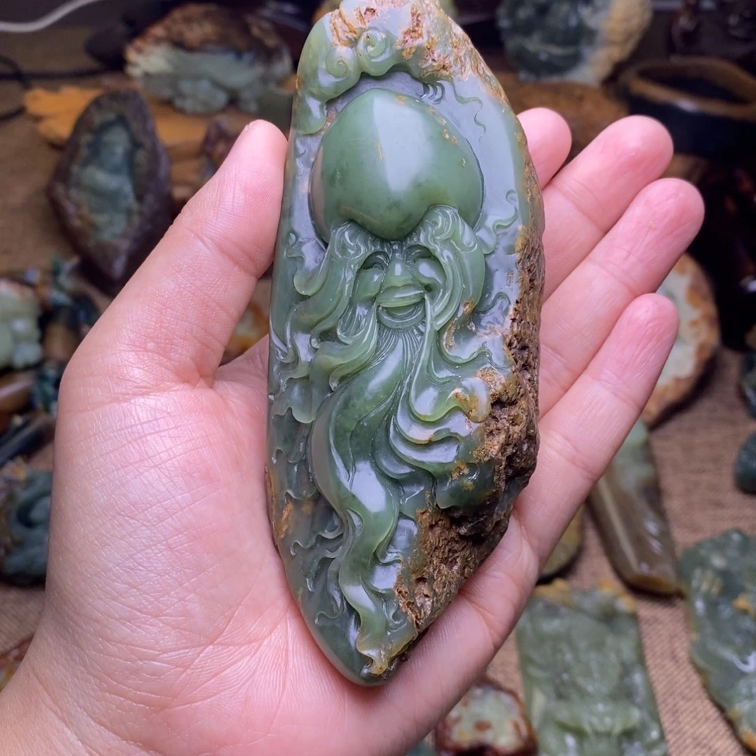 迪***心岫岩河磨玉（透闪石质玉）未镶嵌把件