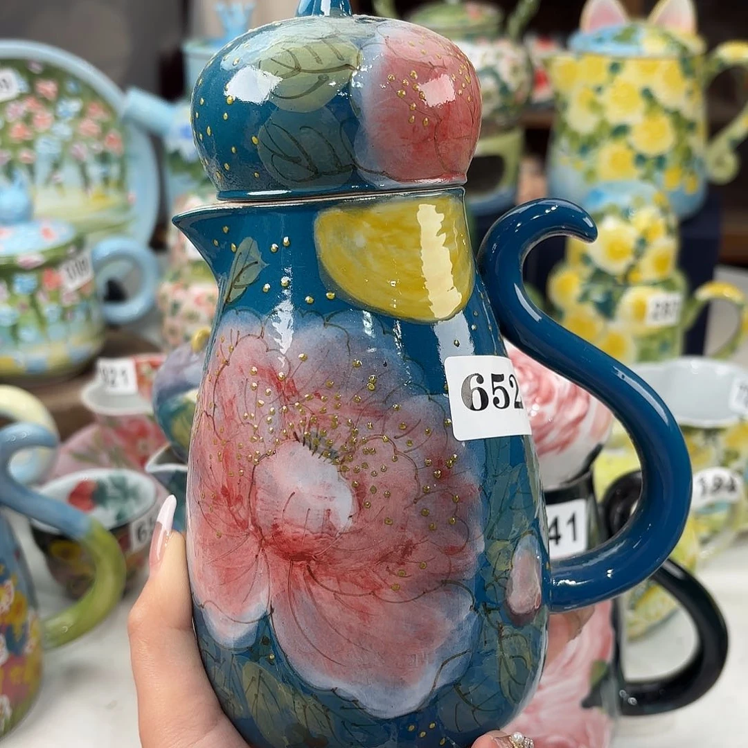 瓷片景德镇手绘高温釉下彩陶瓷茶具