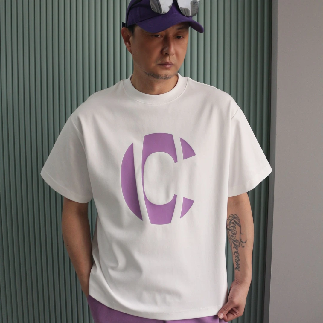 2025夏季新款大C字母潮牌时尚休闲宽松百搭圆领短袖T恤8101