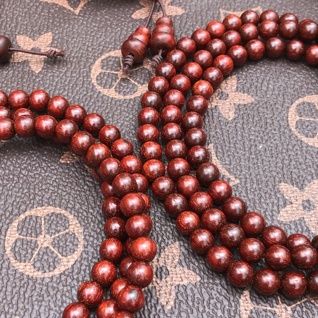 印度小叶紫檀全品无科技0.6*108圆珠尺寸高油高密99分有金星