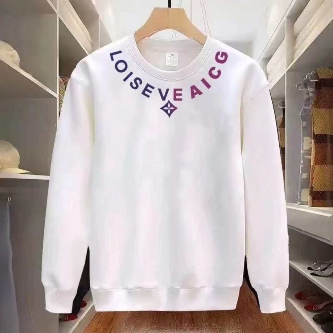 【官方推荐】秋冬潮牌加绒字母印花卫衣男潮流百搭上衣圆领套头长袖