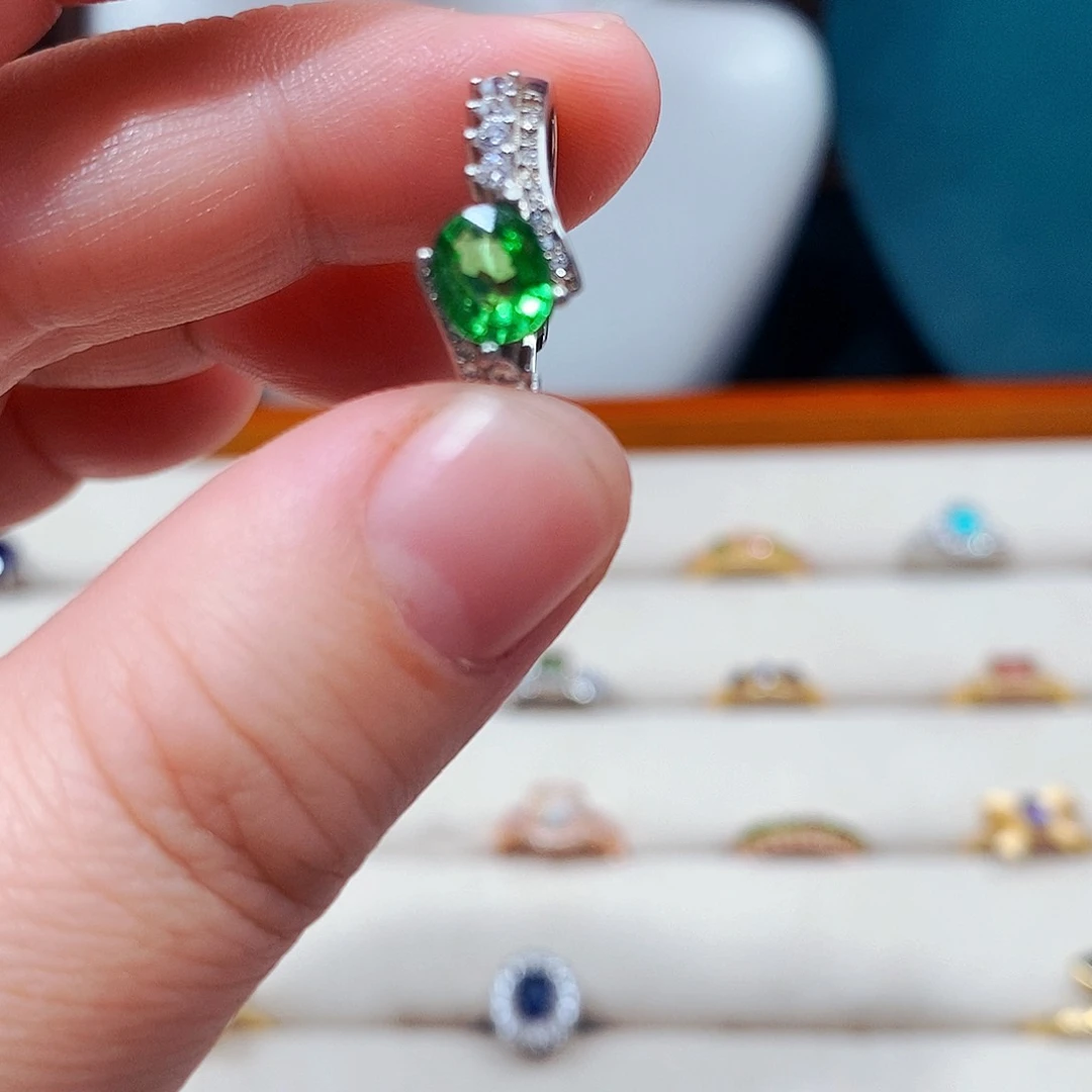 石榴石（沙弗莱）戒指银S925镶嵌