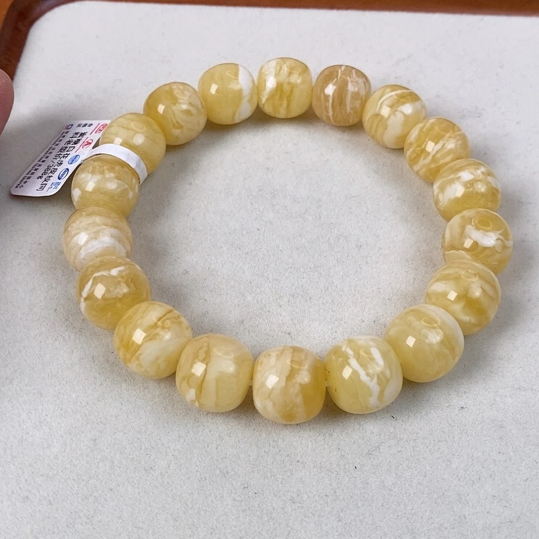 蜜蜡未镶嵌珠宝奇石同料虎皮 14×13mm 29.5g