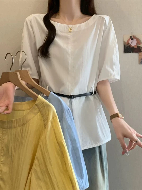 新款净版带腰包百搭小衫522