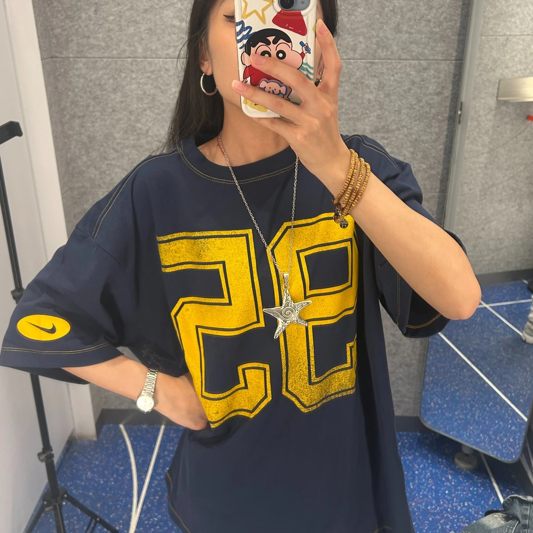 NIKE耐克男女款 TEE BOXYBSB藏青运动休闲短袖T恤 HV4973-410