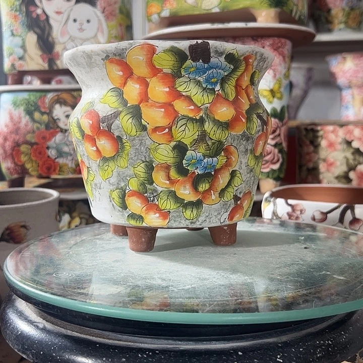 景德镇手绘花盆满38包邮